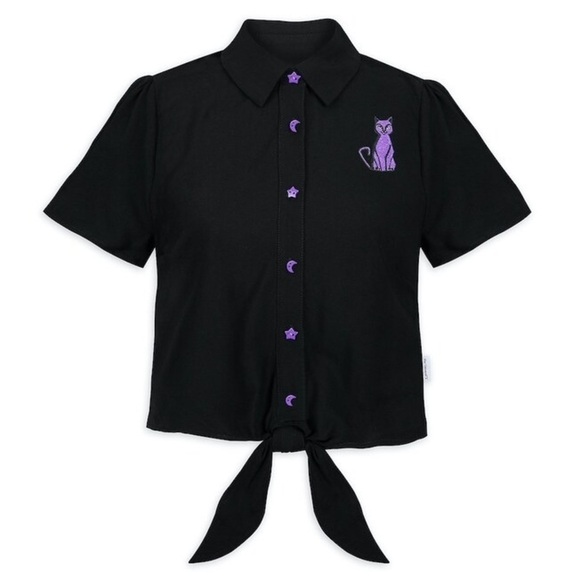 NEW Disney Her Universe Women XXL Hocus Pocus Tie Front Shirt Sanderson Sisters - Picture 1 of 11
